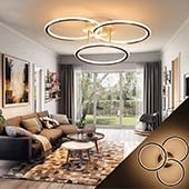ZMH LED Deckenlampe Deckenleuchte Wohnzimmer-Modern Ringe