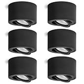 6 Stück linovum LED Deckenspot SMOL in schwarz - flach & schwenkbar